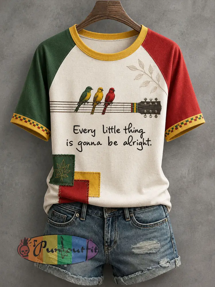 Women’s Every Little Thing Is Gonna Be All Right T-Shirt - As picture · S