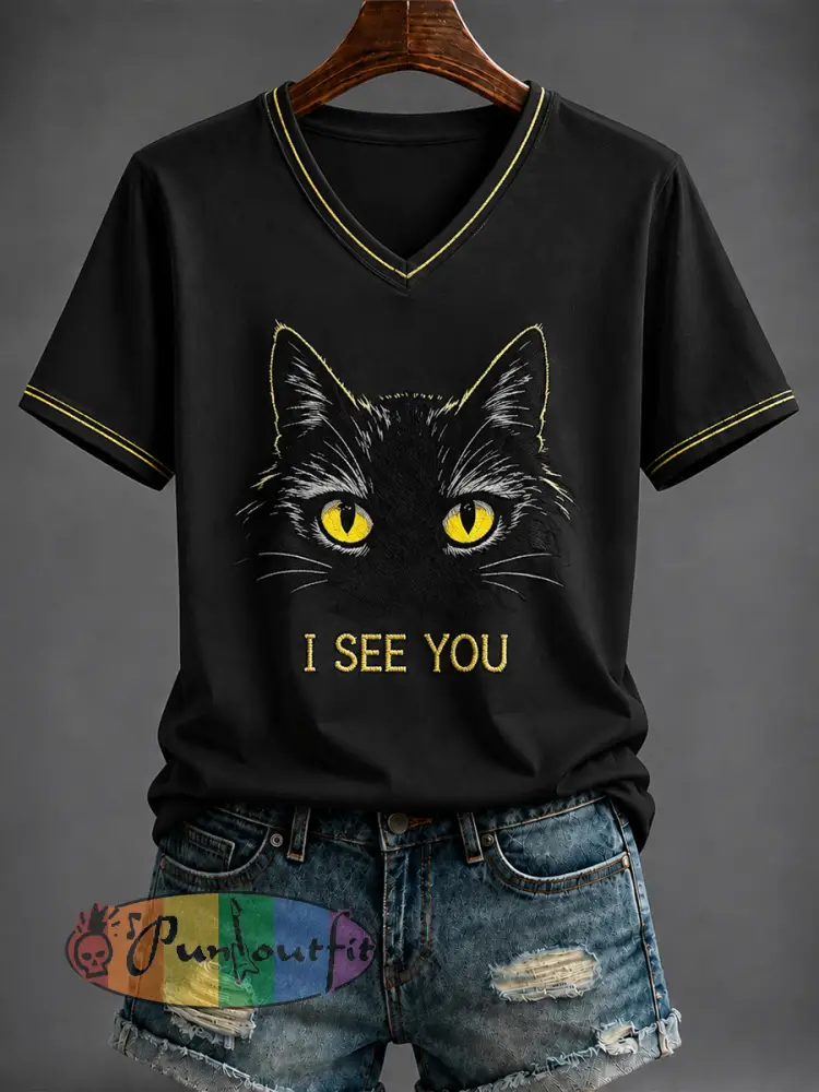 Women’s Halloween Printed V-neck T-shirt - As picture · S