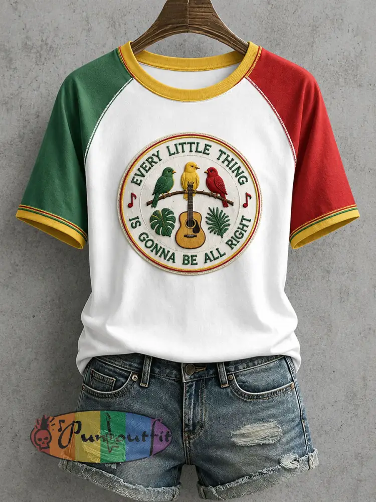 Women’s Every Little Thing Is Gonna Be All Right T-Shirt - White · S