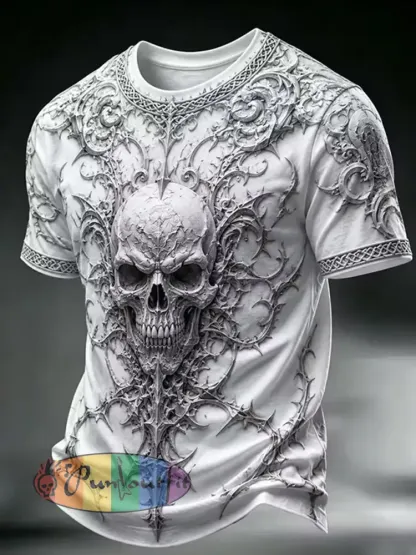 Retro Dark Punk Graphic Casual T-Shirt - A · S