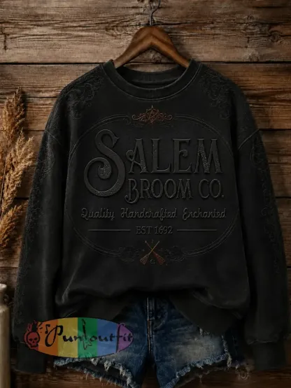 Women’s Salem Broom Company Printed Sweatshirt - Black · S