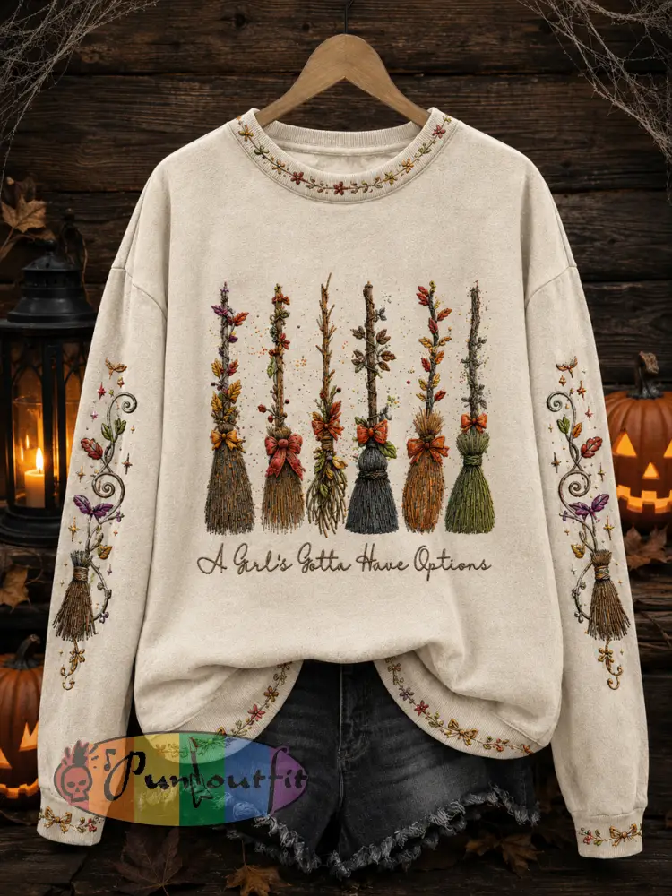 Women’s “A Girl’s Gotta Have Options” Print Sweatshirt - As picture · S