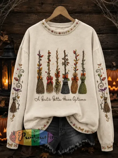 Women’s “A Girl’s Gotta Have Options” Print Sweatshirt - As picture · S