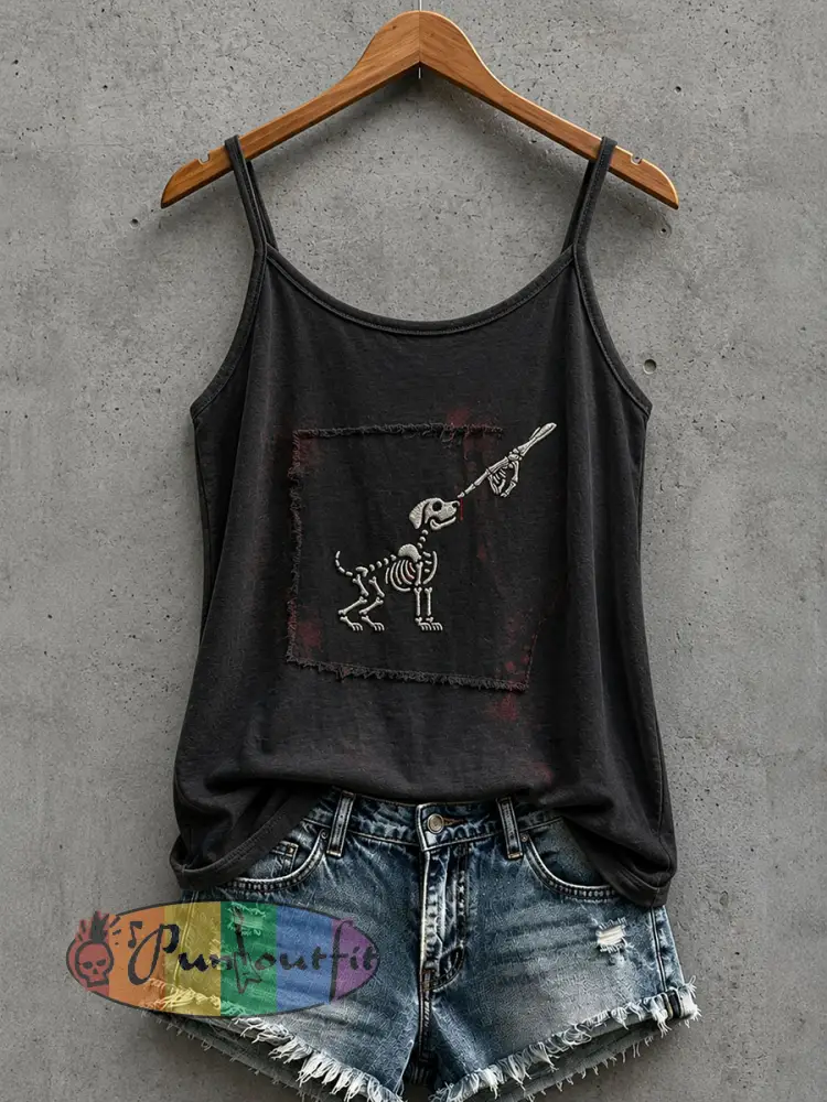 Women’s Gothic Skull Tank Top - Black · S