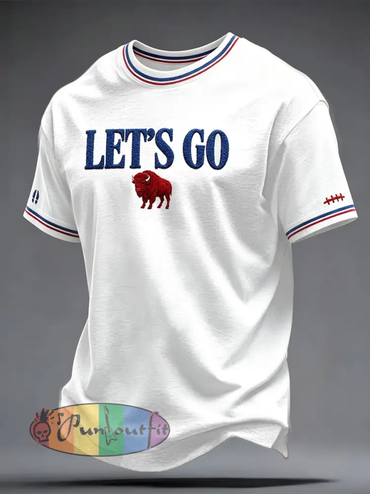 Men’s Football Lover Bulls BUF Art Printed T-shirt - White · S