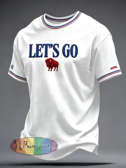 Men’s Football Lover Bulls BUF Art Printed T-shirt - White · S