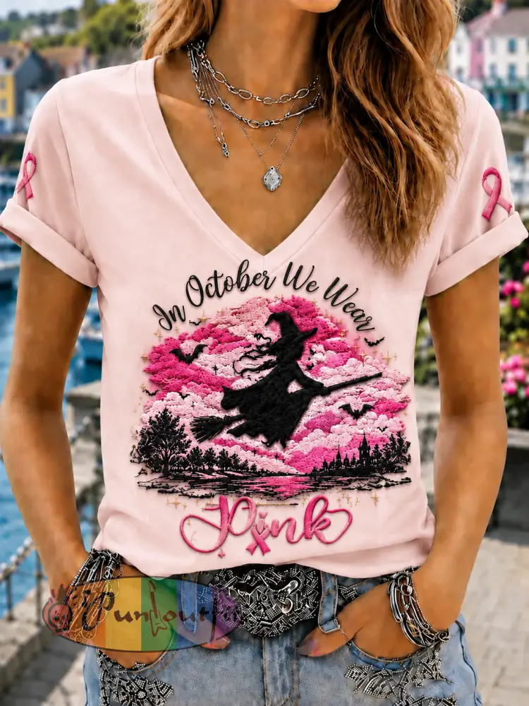 Women’s In October We Wear Pink Short-sleeved T-shirt - Light Pink · S