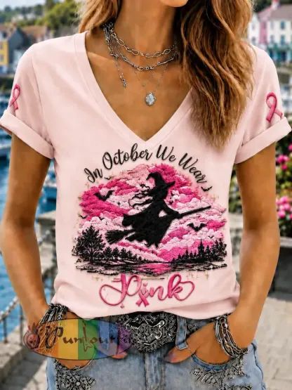 Women’s In October We Wear Pink Short-sleeved T-shirt - Light Pink · S