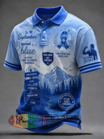 Men’s ’In September We Spread Blue’ Prostate Cancer Awareness Shirts - Blue · S