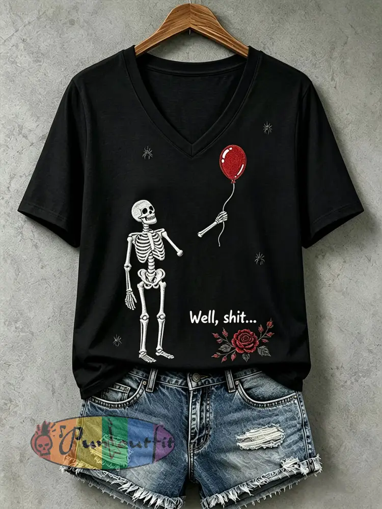 Women’s Gothic Skull T-Shirt - Black · S