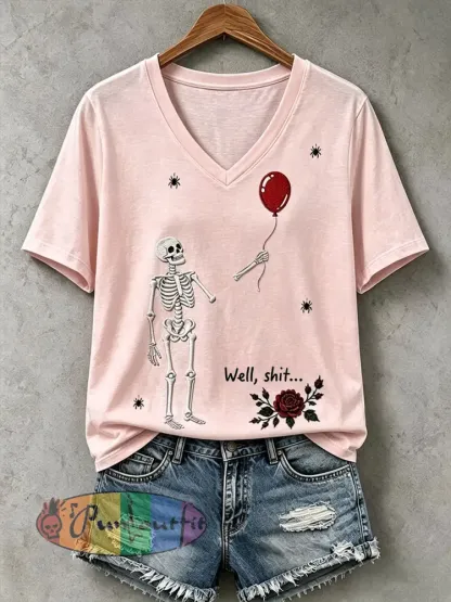 Women’s Gothic Skull T-Shirt - Pink · S