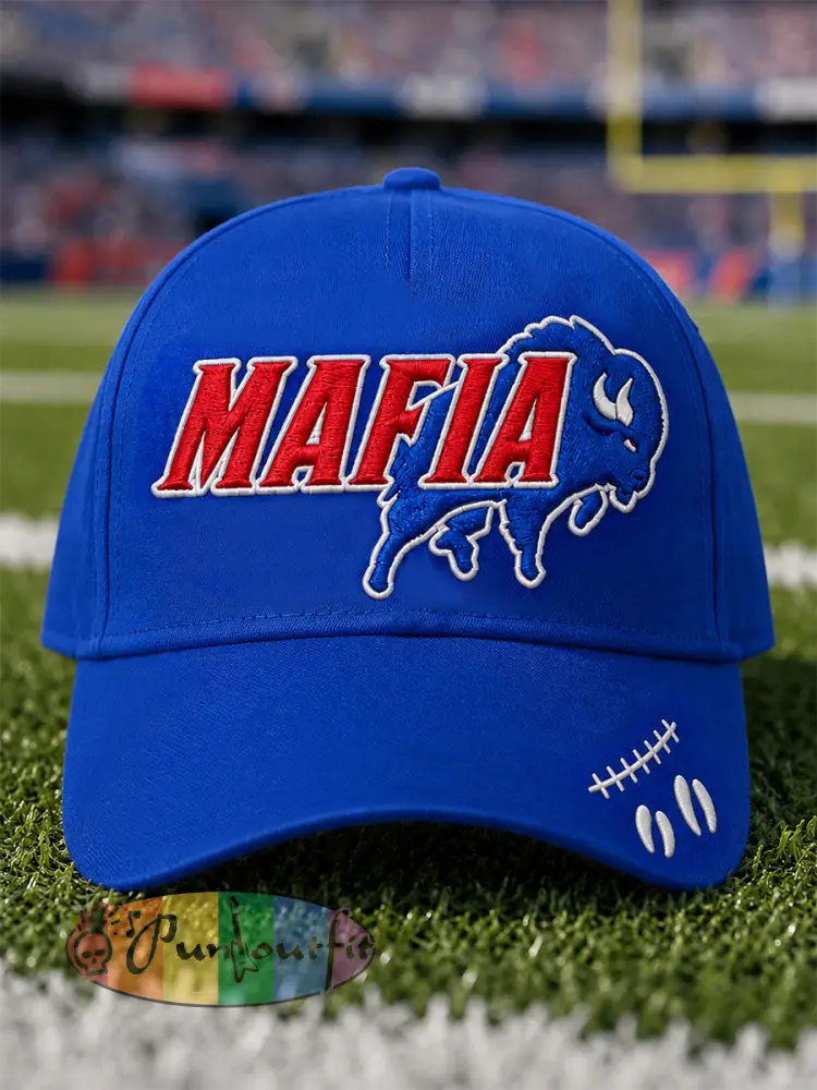 Unisex Football Lover Buffalo Print Hat - Blue · ONE