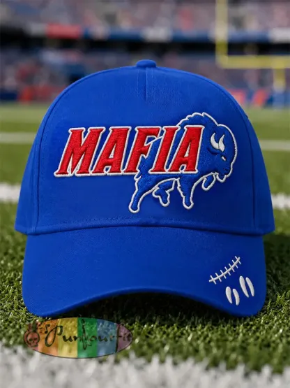 Unisex Football Lover Buffalo Print Hat - Blue · ONE