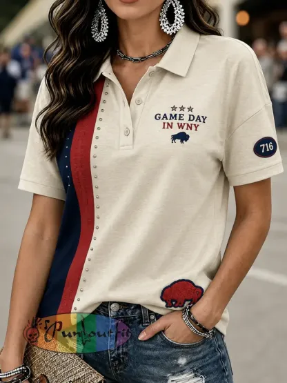Women’s Buffalo Bills Polo T-Shirt - A · S