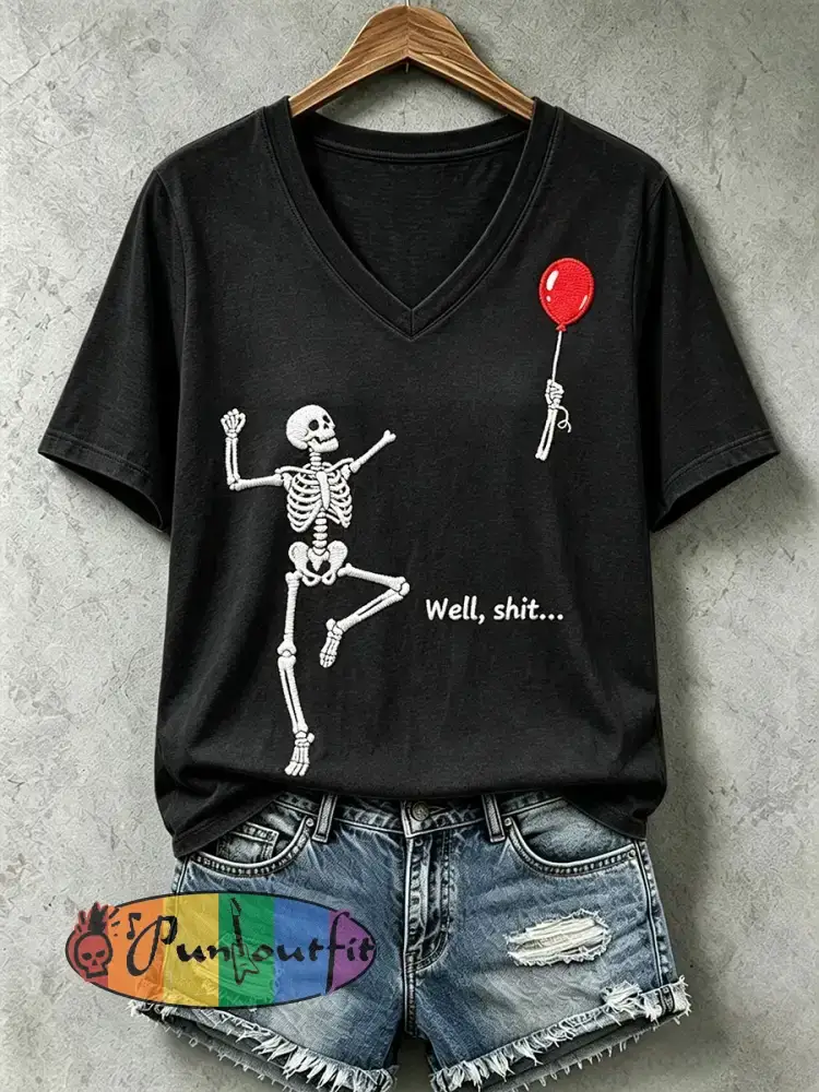Women’s Funny Skull T-Shirt - Black · S