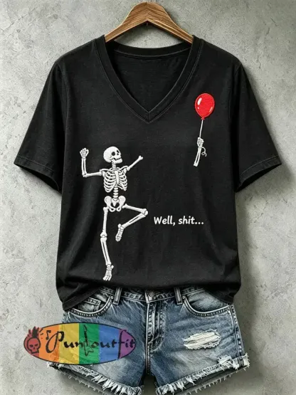 Women’s Funny Skull T-Shirt - Black · S