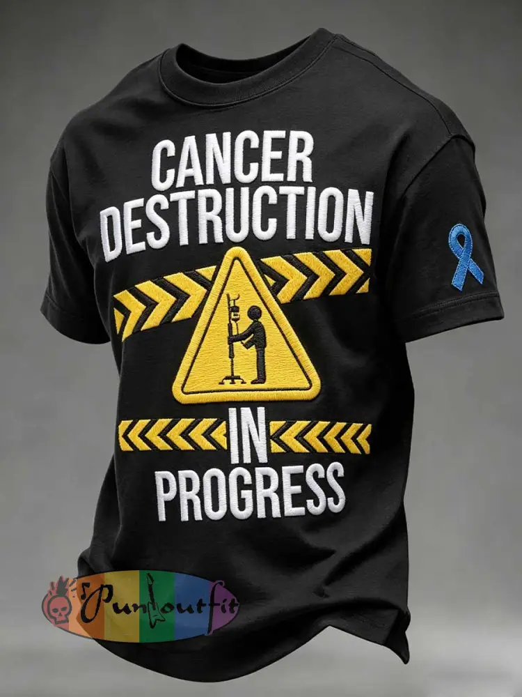Men’s Funny Prostate Cancer Awareness Print Casual T-Shirt - As picture · S