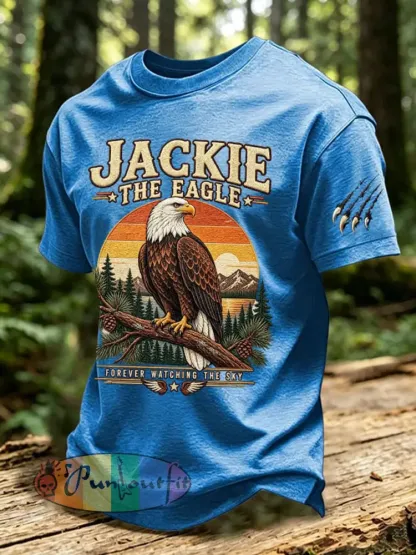 Men’s Forever Over Big Bear Fly Free Jackie Print T-shirt - Blue · S