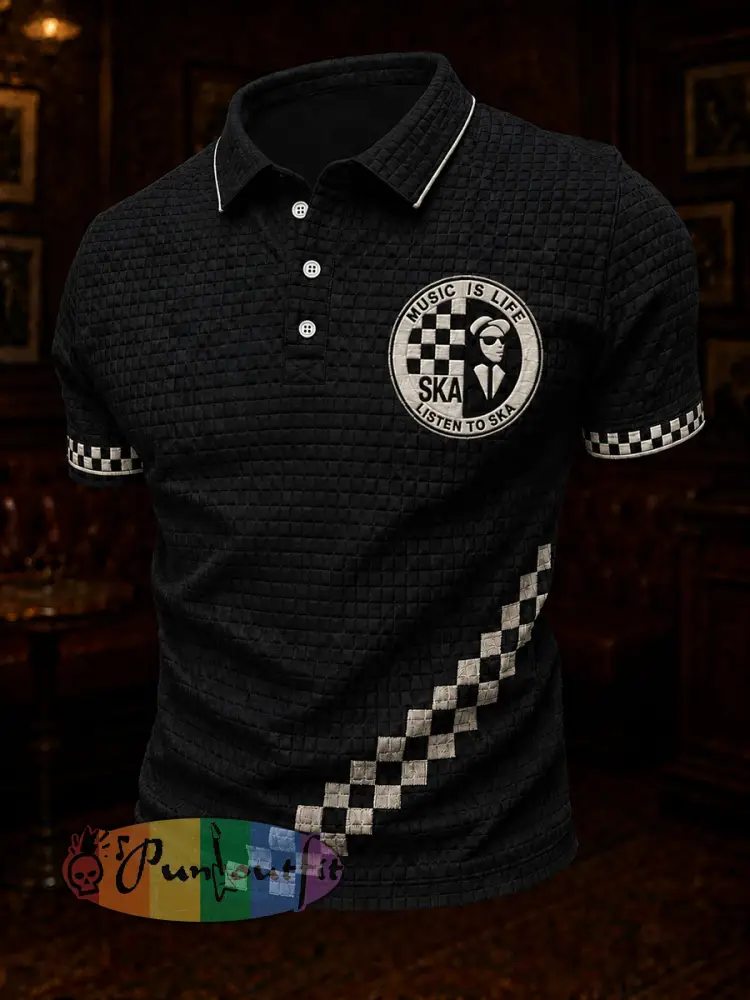 Men’s 2-Tone Ska Music Lover Printed Shirt - As picture · S