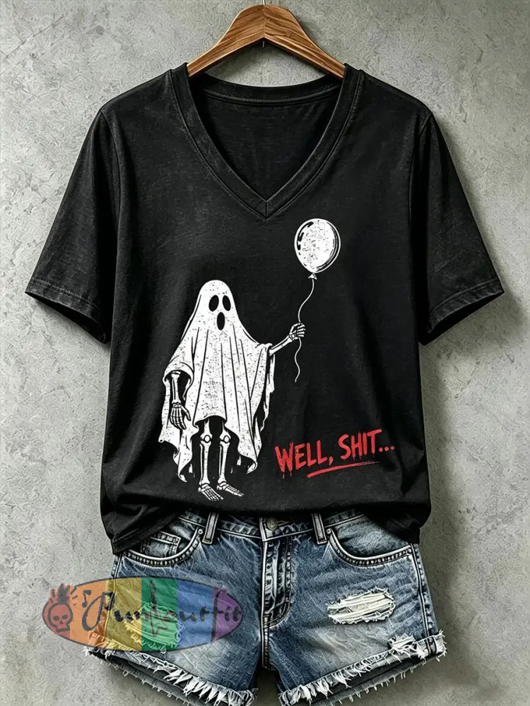 Women’s Well Shit Skull T-shirt - Black · S
