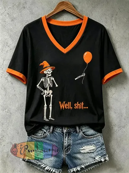 Women’s Well Shit Skull T-shirt - Black · S