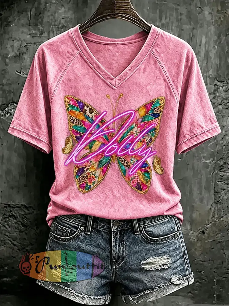 Women’s Country Music Print Casual T-Shirt - Pink · S