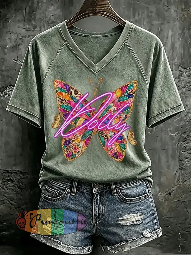 Women’s Country Music Print Casual T-Shirt - Green · S