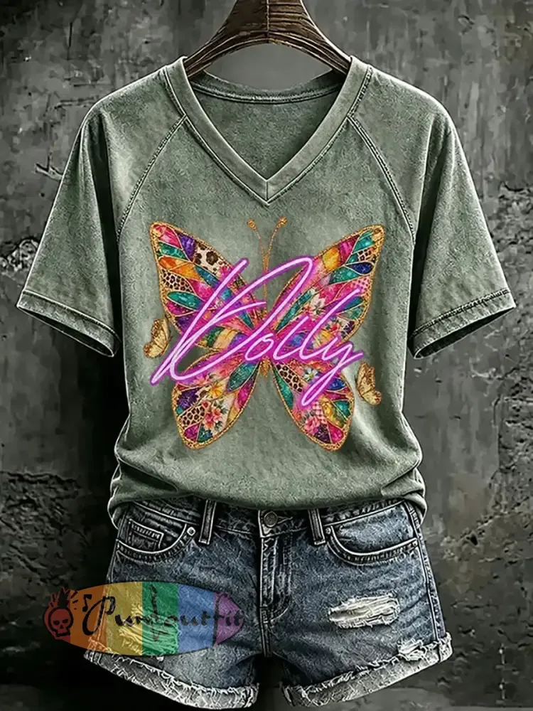 Women’s Country Music Print Casual T-Shirt - Green · S