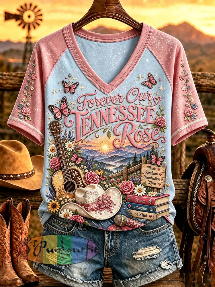 Women’s Country Music Legend Tribute Print T-shirt - As picture · S