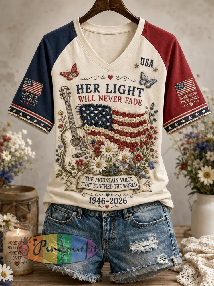 Women’s Country Singer Tribute Graphic V-Neck Raglan Sleeve T-Shirt - A · S