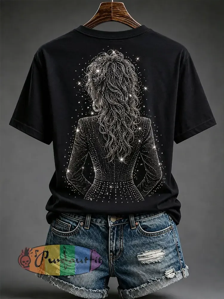 Women’s Rip Country Music Queen Printed Short-sleeved T-shirt