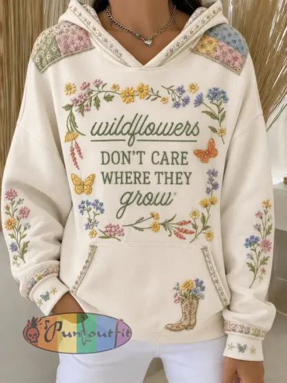 Women’s Rip Country Music Lover Queen of Country Printed Hoodie - Creamy-White · S