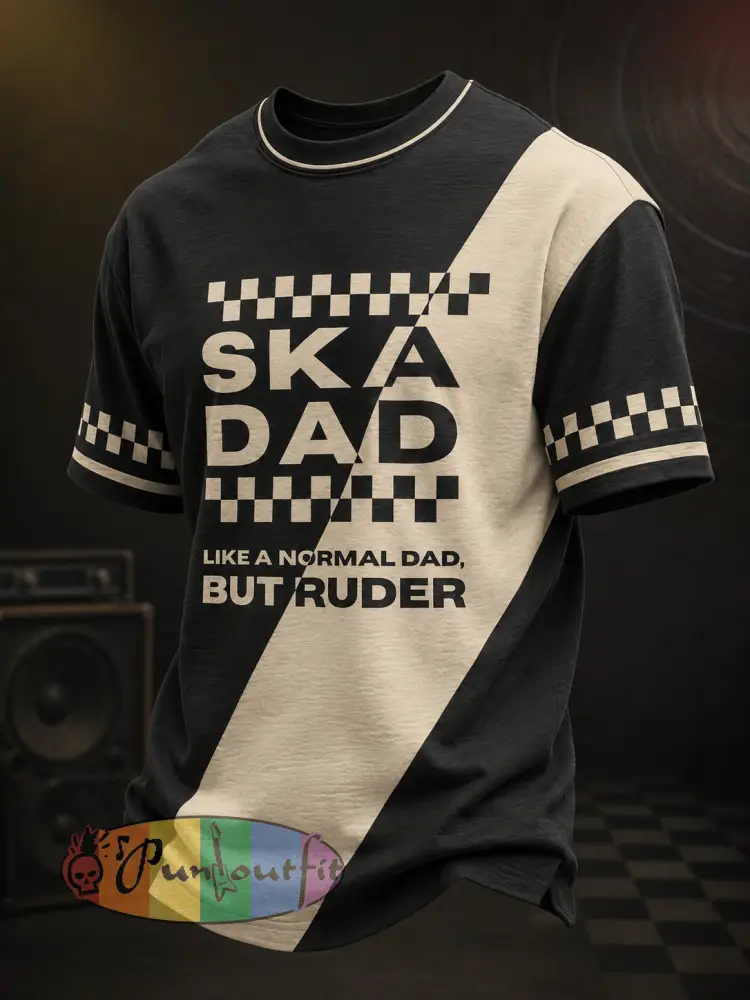 Men’s Ska Revival Style Printed T-shirt - As picture · S
