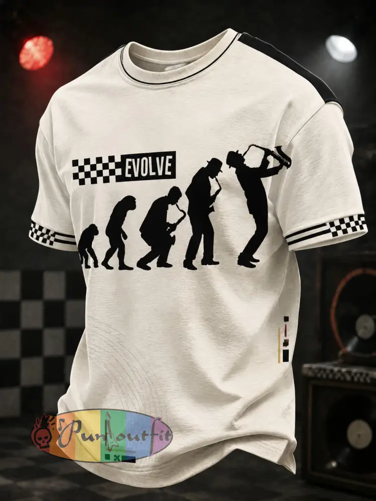 Men’s Ska Revival Style Printed T-shirt - As picture · S