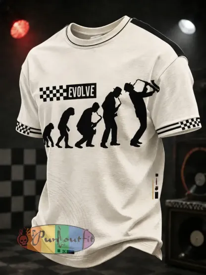 Men’s Ska Revival Style Printed T-shirt - As picture · S
