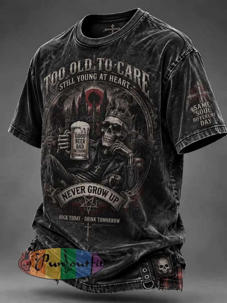 Men’s Vintage Fun Slogan Printed T-Shirt - As picture · S