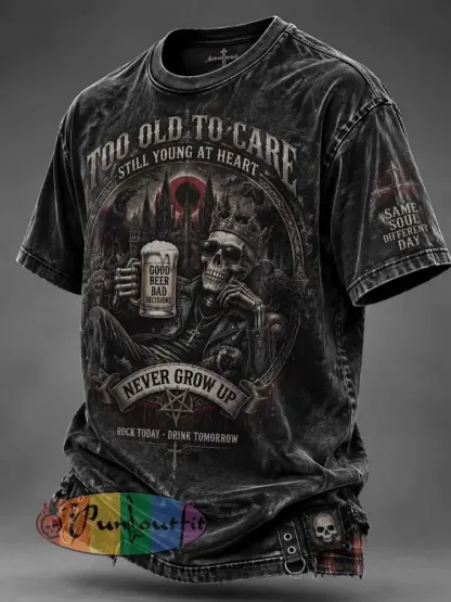 Men’s Vintage Fun Slogan Printed T-Shirt - As picture · S