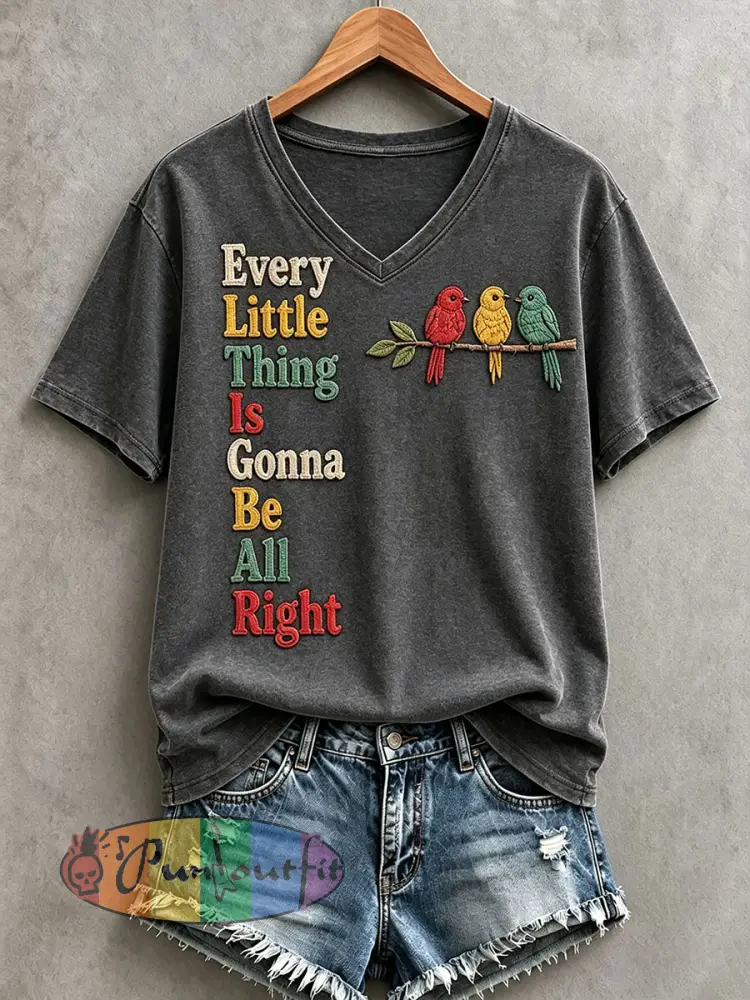 Women’s Every Little Thing Is Gonna Be All Right T-Shirt - Dark Gray · S