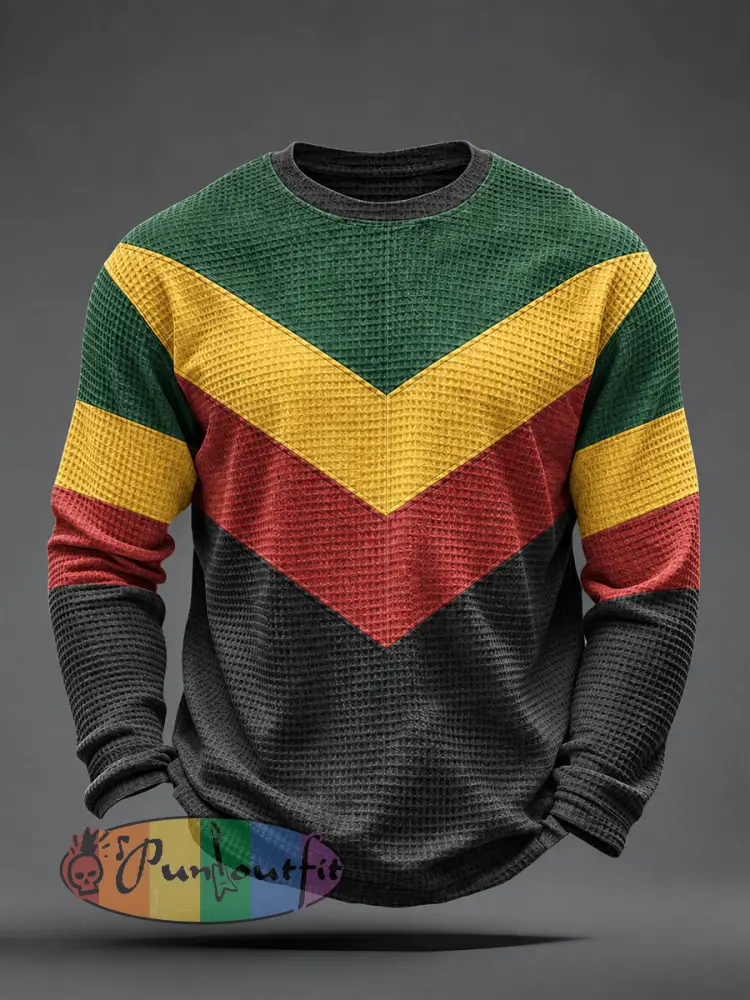 Men’s Reggae Inspired Waffle Top - As picture · S