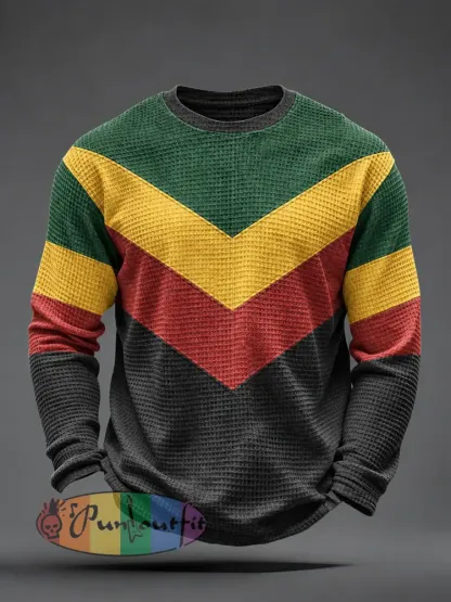 Men’s Reggae Inspired Waffle Top - As picture · S