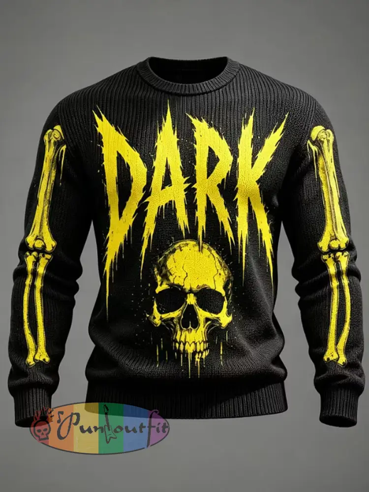 Men’s Halloween Print Casual Crewneck Sweater - As picture · S