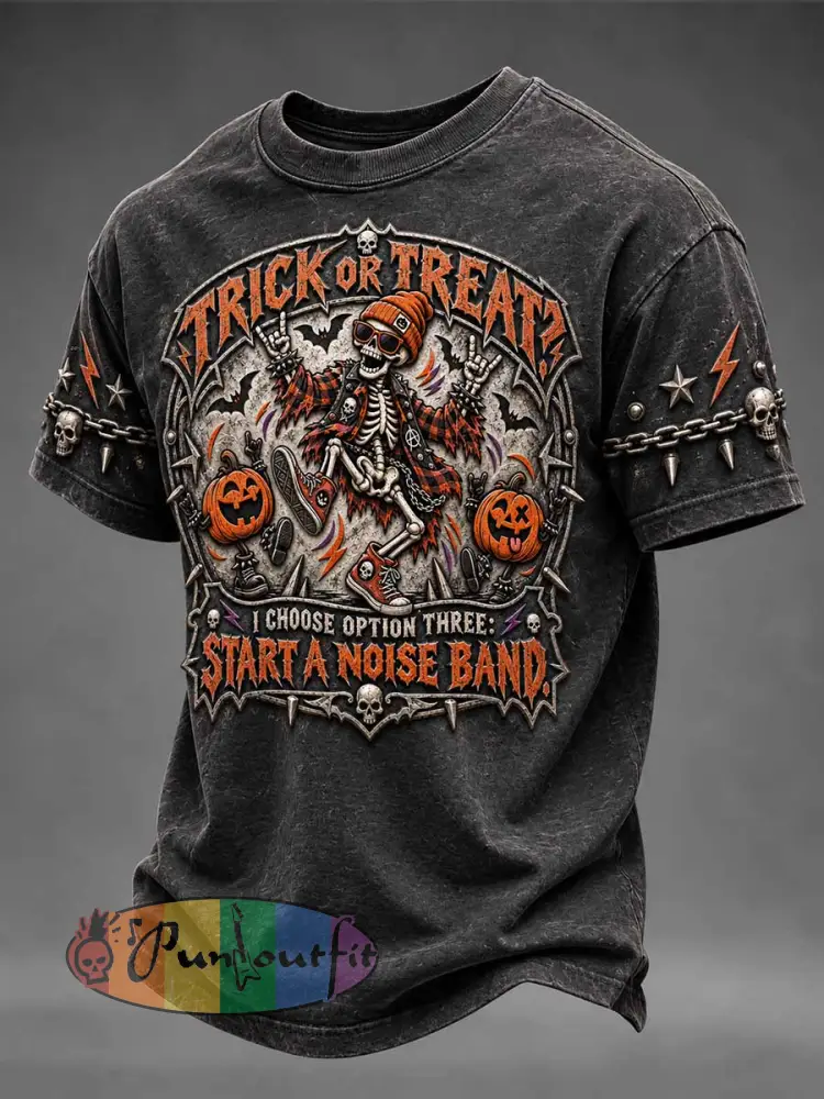 Men’s ’I CHOOSE OPTION THREE: START A NOISE BAND’ Slogan Print T-Shirt - As picture · S