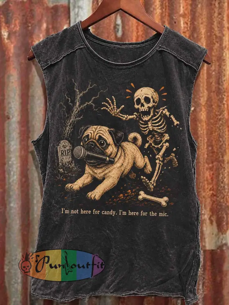 Men’s ’I’m Not Here For Candy. I’m Here For The Mic.’ Printed Tank Top - As picture · S