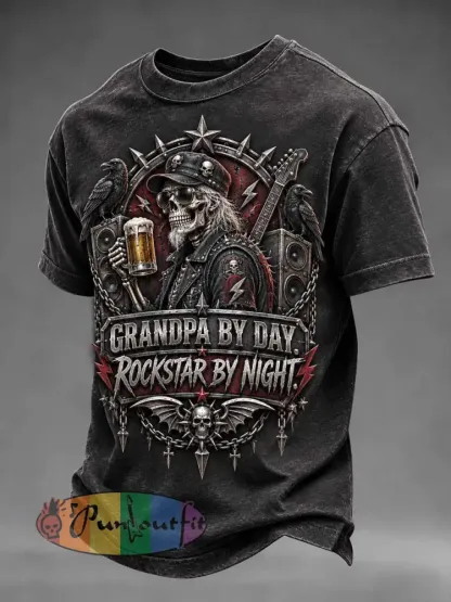 Men’s Punk Rock Fun Slogan Printed T-Shirt - As picture · S