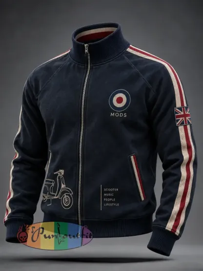 Men’s Mods Culture UK Music Lover Printed top - Navy Blue · S