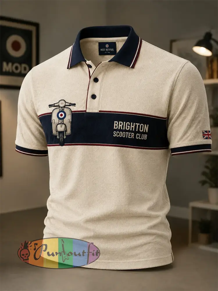 Men’s Mods Culture UK Music Lover Printed polo shirt - As picture · S
