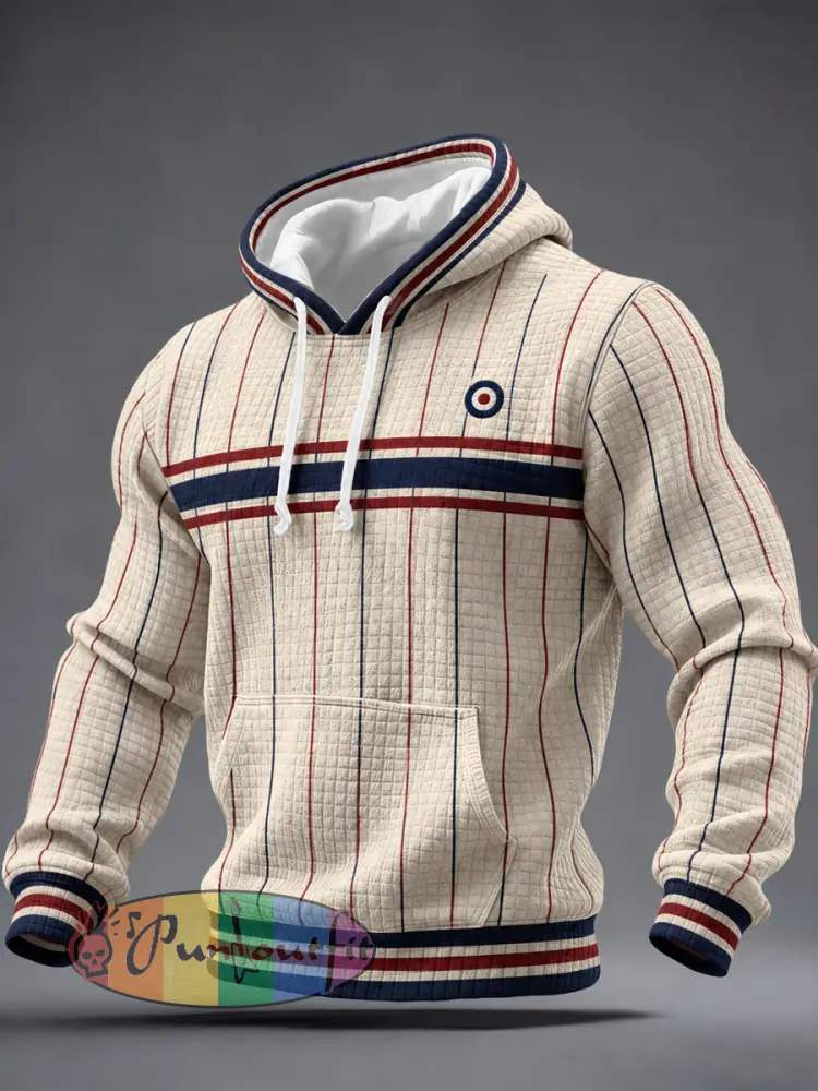 Men’s Mods Culture UK Music Lover Printed Checkered Cotton Hoodie - As picture · S