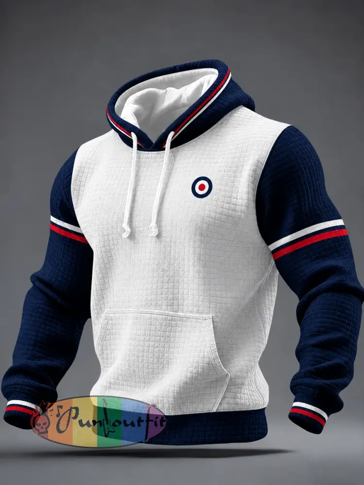 Men’s Mods Culture UK Music Lover Printed Checkered Cotton Hoodie - As picture · S