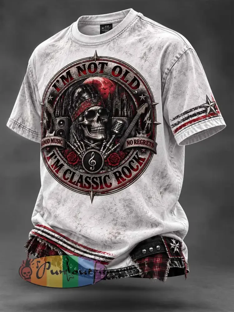 Men’s Vintage Fun Slogan Printed T-Shirt - White · S