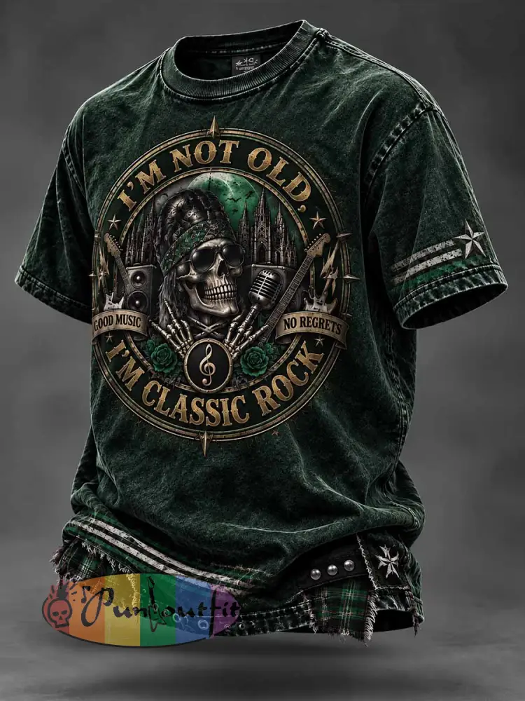 Men’s Vintage Fun Slogan Printed T-Shirt - Dark Green · S